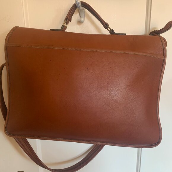 VTG COACH Metropolitan Briefcase 5180 Shoulder Bag British Tan Leather Brown - Picture 5 of 14